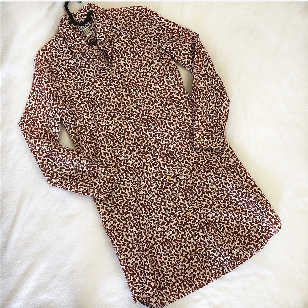 Diane Von Furstenberg Brown & White Printed Dress